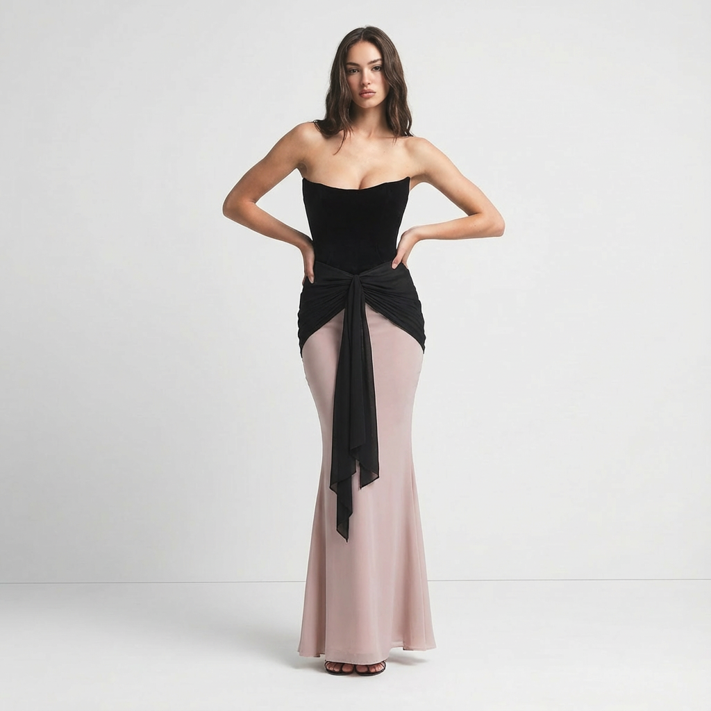 Elegant Draped Gown